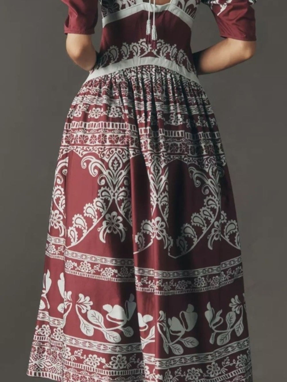 FARM Rio Burgundy and baby blue Printed Maxi Dress - Picture 3 of 3